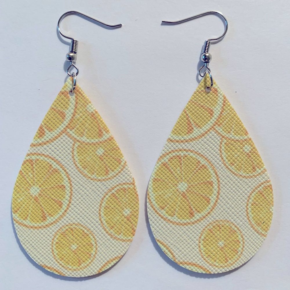 🖤Pick Any 3 for $12🖤 Faux Leather Teardrop Dangle Earrings - Picture 2 of 5